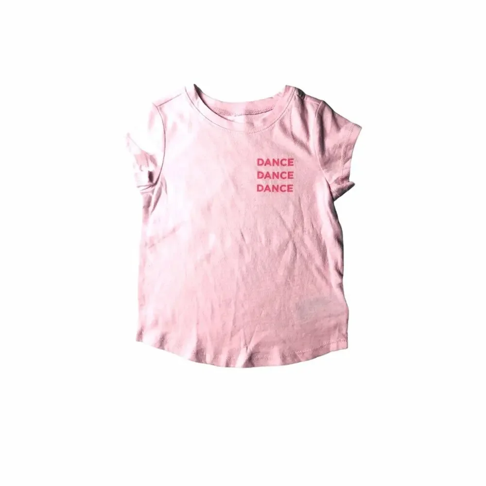 Old Navy Baby Pink Dance Graphic Short Sleeve Tee 2T
